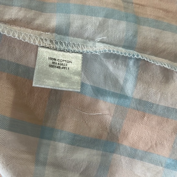 Christopher & Banks plaid pastel three bottom placket front cotton blouse Size L - Picture 13 of 14